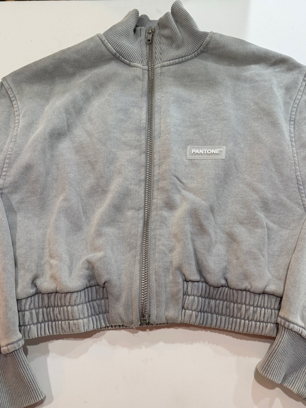 ZARA Pantone Washed Cropped Zip Sweatshirt